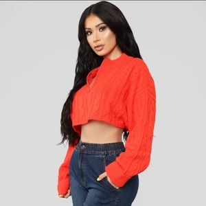 FASHION NOVA Karina Sweater - Orange in Size S